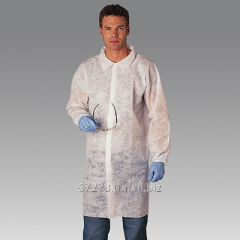 Халат з комірцем білий XL,XXL,30 гр., 4 заклепи