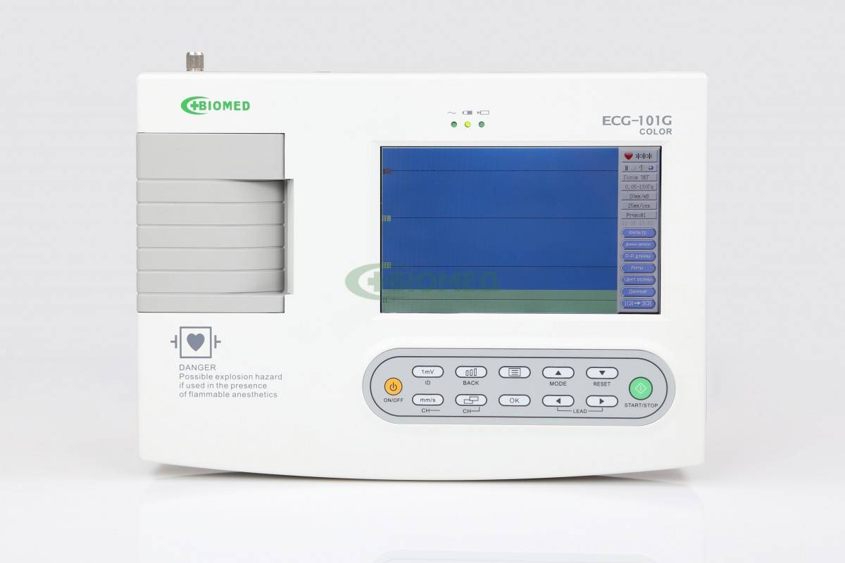 Електрокардіограф цифровий ECG-101G COLOR 1-канальний Біомед